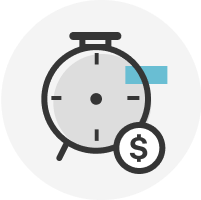 Reloj con icono de dólar Reloj con icono de dólar