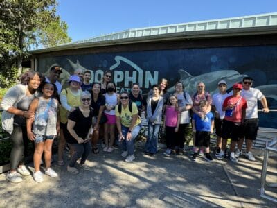 Grupo de familias en seaworld